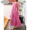 Women's Fashion Summer Spring Solid Color Print Sleeveless O-Neck Casual Dresses