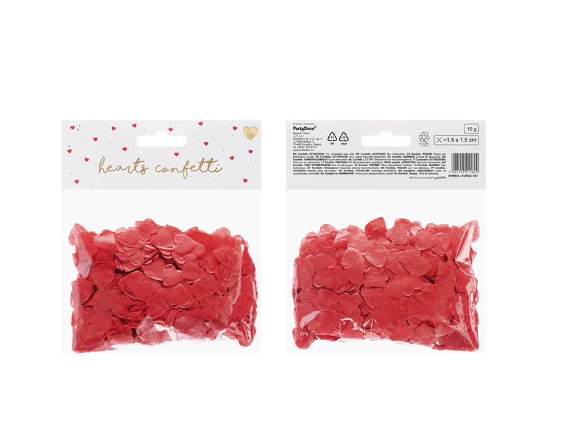 Partydeco Konfetti Serca 16X16 Cm Czerwone 15G