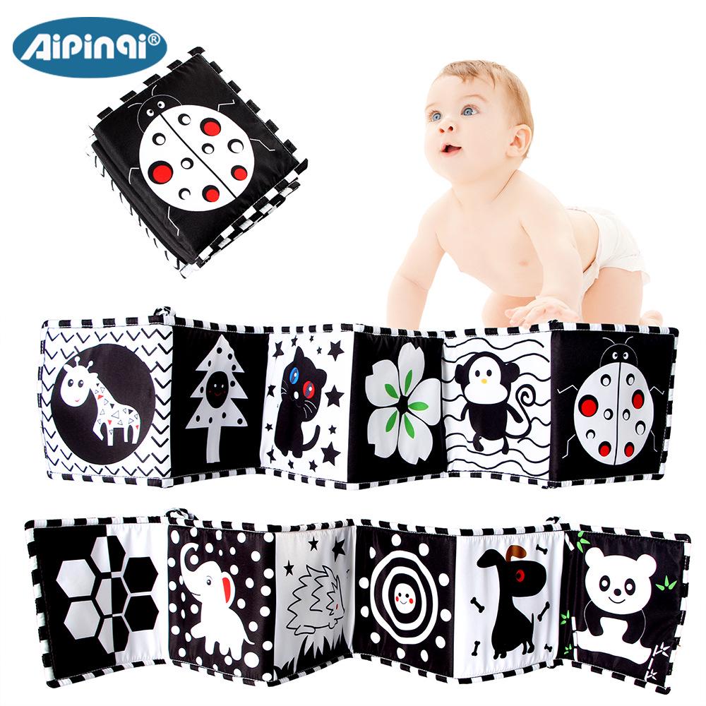Aipinqi Black & White Crib Bumper Tear-Resistant Teething Book
