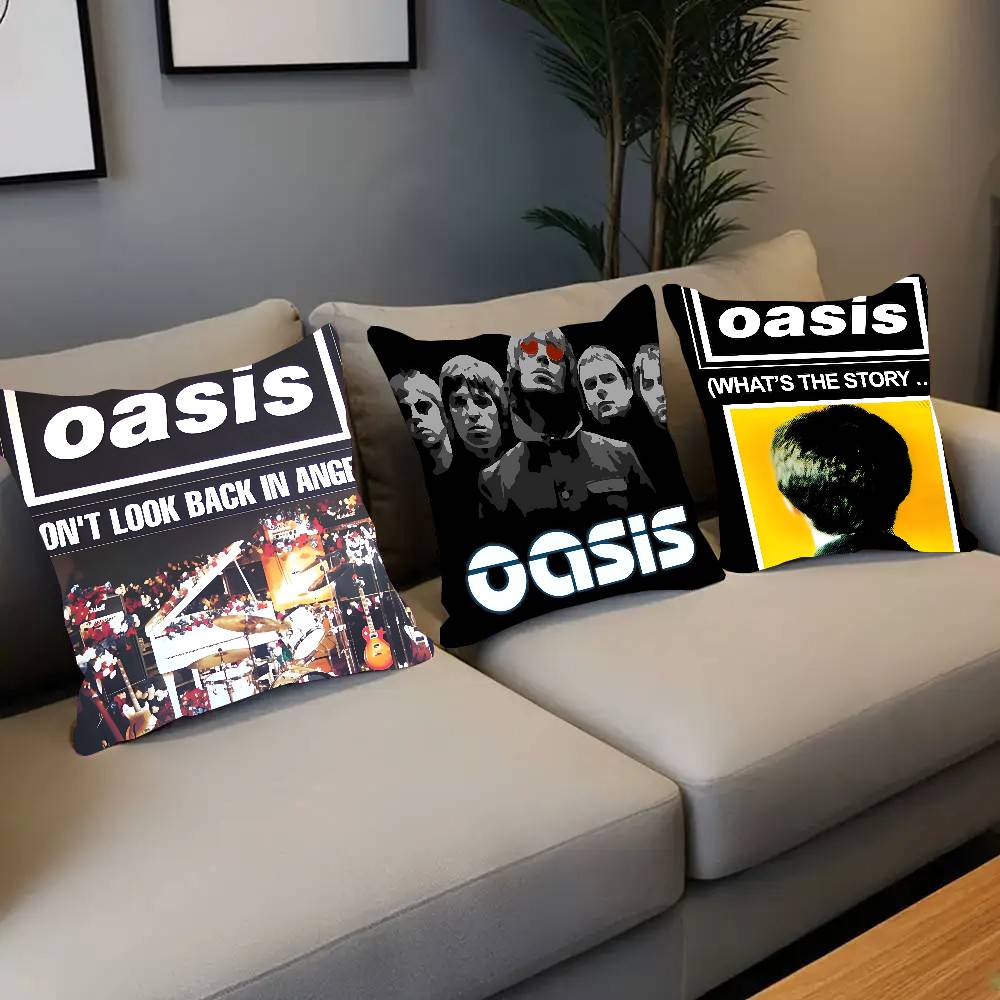 Funda de Almohada Banda Oasis Cuadrada Dormitorio Sofá Comodidad de Ocio Cojín Coche Sala de Estar Decoración del Hogar