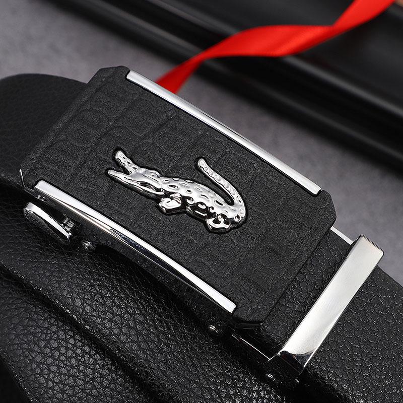 Men's Trendy Automatic Buckle Leather Belt - Versatile, Casual, and Simple Design