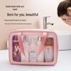 Waterproof Portable Makeup Organizer - Large Capacity PU Clear Toiletry Travel Bag