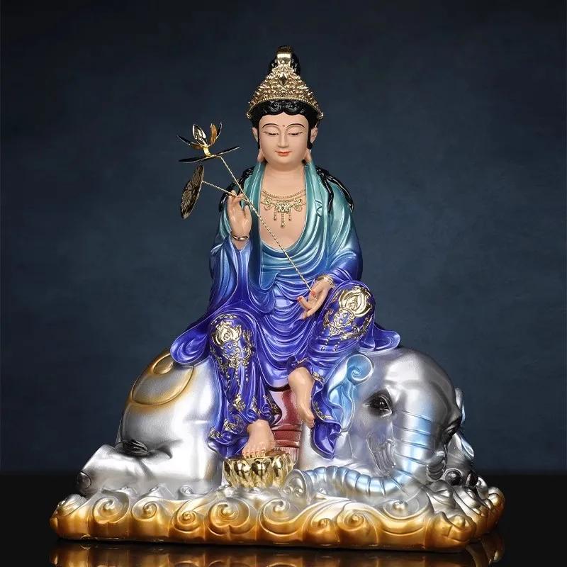 Buddha Statue of Bodhisattva Samantabha, Resin Crafts, Manjushri Bodhisattva Buddha Statue, Home Décor Statues