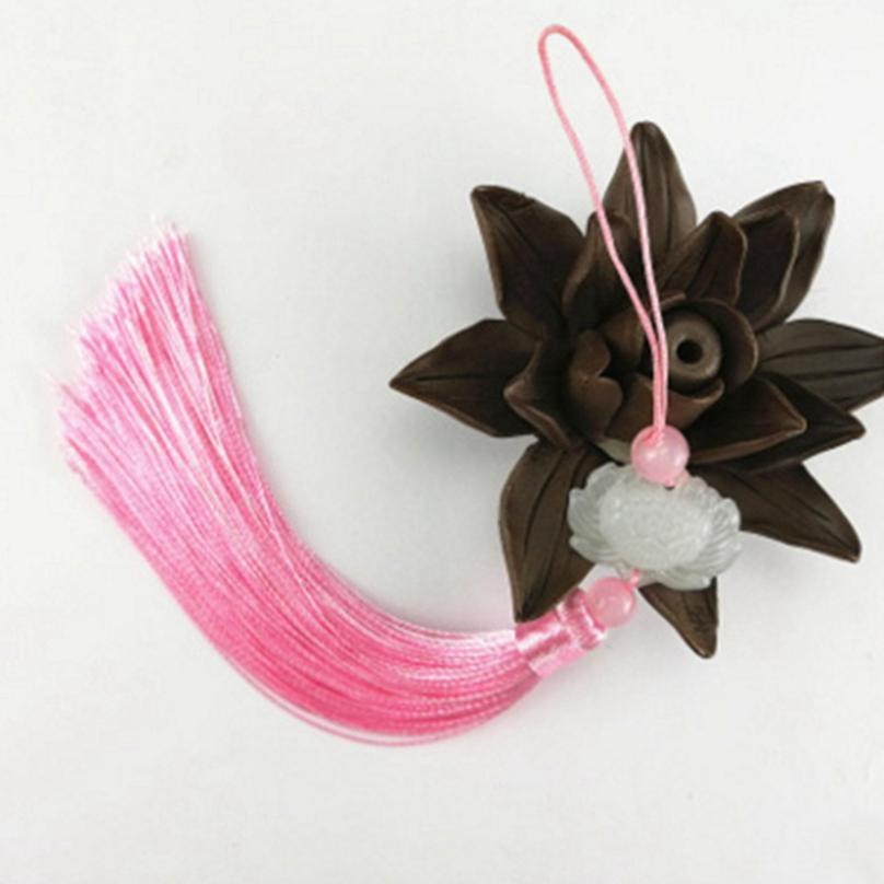 White Jade Lotus DIY Jewelry Curtain Clothes Decorative Accessories Key Car Bag Hanger Craft Tassels