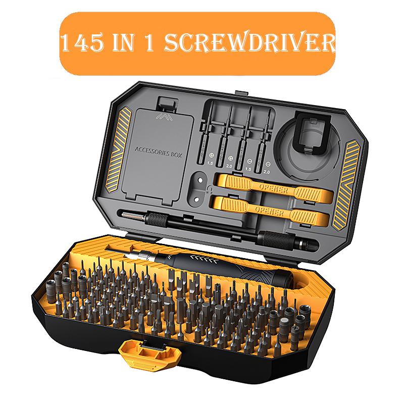 145 In 1 Precision Screwdriver Set Hex Phillip Magnetic Screw Driver Bits CR-V For Mobile Phone Tablet PC Repair Tool Kits