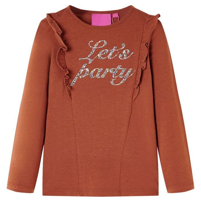 T-shirt enfants à manches longues cognac 92/104/116/128/140