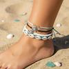 Women's Double Bohemian Heart Anklet - Layered Summer Beach Foot Chain, Love Personality Ankle Bracelet