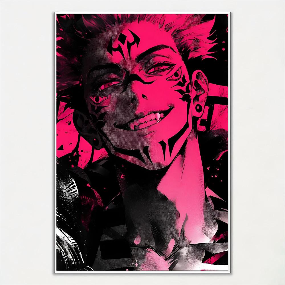 1 szt. Przystojny chłopak anime Ryomen Sukuna Jujutsu Kaisen plakat HD plakaty domowe pokój bar kawiarnia dekoracja sztuka malarstwo ścienne obraz