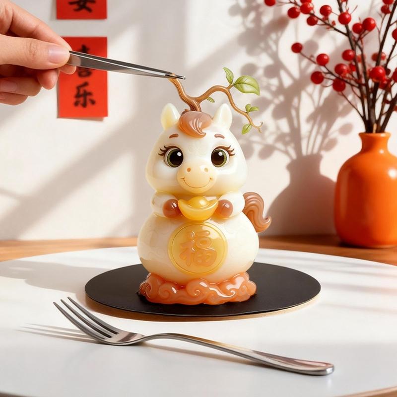 Multipurpose Silicone Dessert Mold Horse Year Themed for Baking Mousse Cake Puddings Creative Treats Easy Cleaning Tool