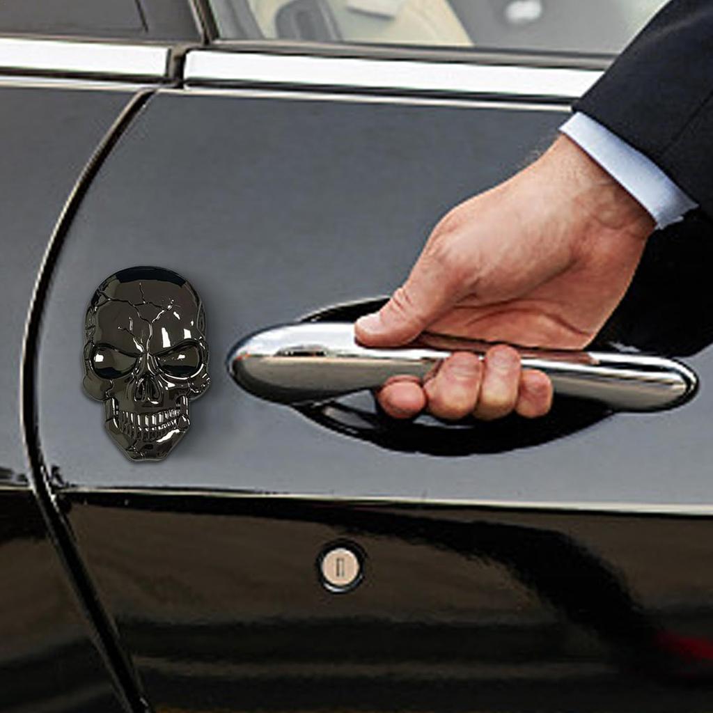 3D Skull Decal, Skeleton Emblem Car Body Sticker, Demon Night Skull Car Sticker Sticker