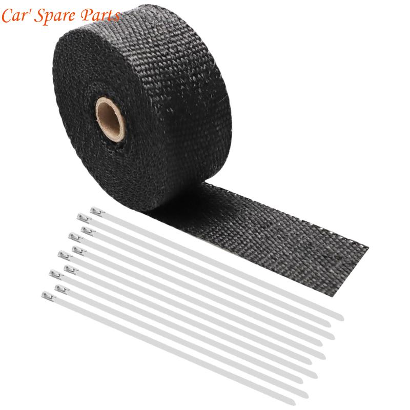 Y4UA Motorcycle Fiberglass Heat Tape Exhaust Pipe Insulation Thermal Heat Wrap Cotton Heat Insulation