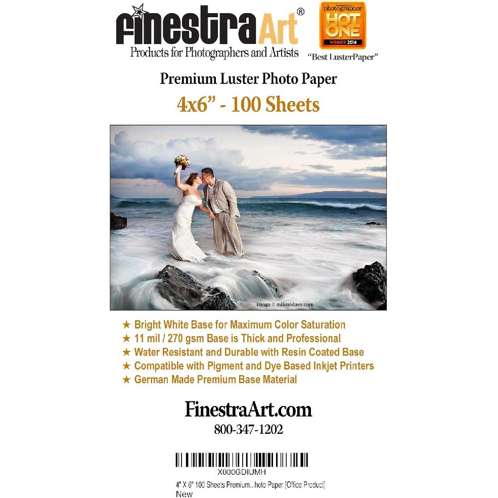 4  X 6  Premium Luster Inkjet Photo Paper - 100 Sheets