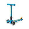 Micro Scooter Mini Micro Folding Deluxe Kickboard Ocean Blue 3 Wheels Front Wheel LED Foldable Height Adjustable Treatment Shock Absorption Function
