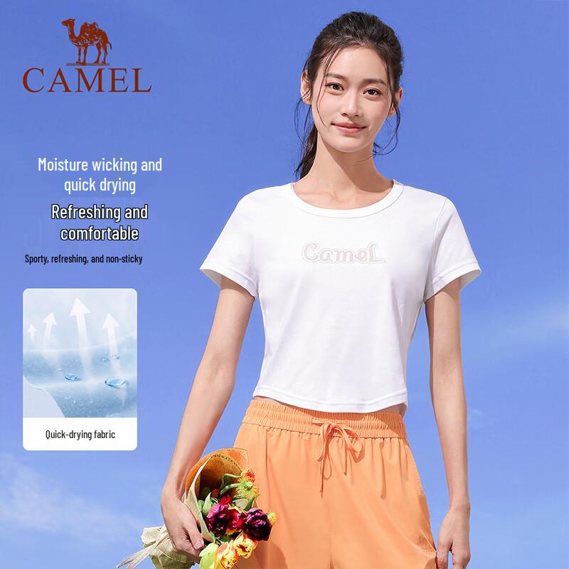 CAMEL Women s Cotton-Feel Quick-Dry Sports T-Shirt S