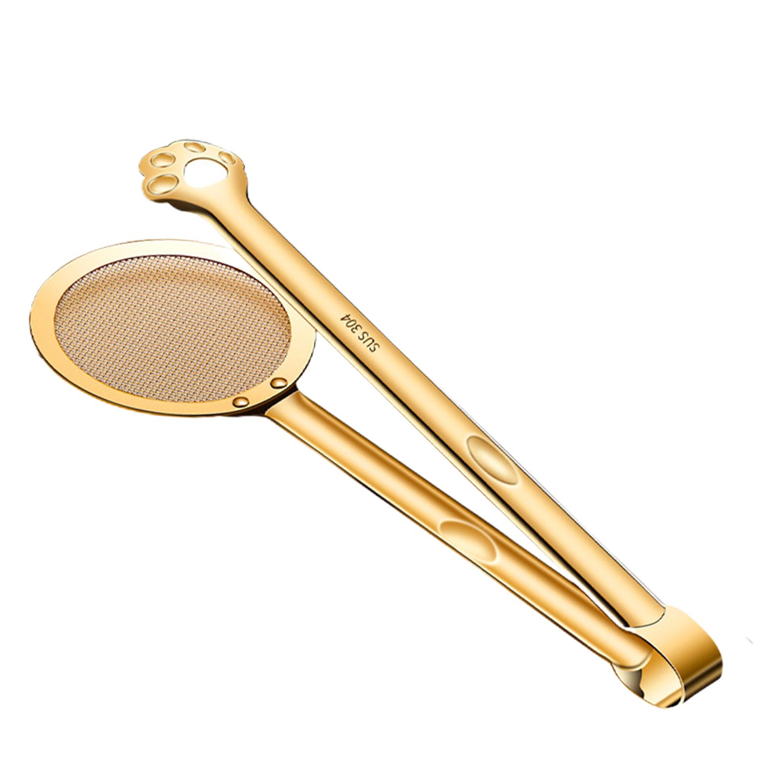 

2 In 1 Stainless Steel Filter Spoon Colander Clip Kitchen Frying Strainer True Color