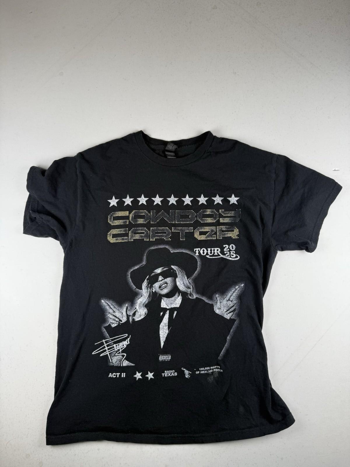 Beyoncé Cowboy Carter Tour Country T-shirt Size Medium 2025 Black Merch Unisex T-Shirt XXXL