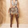 Damen Sommerrock Mode Quaste Rock Halbrock Patch Wickelrock