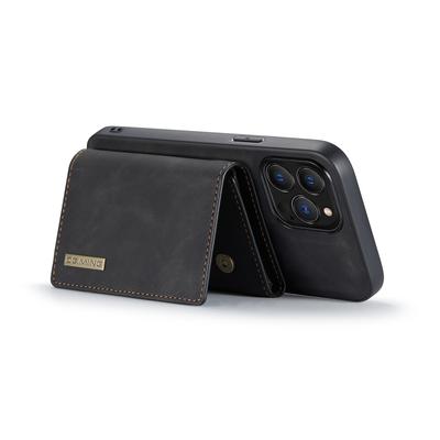 DG.MING M1 Series for iPhone 16 Pro Case Kickstand PU Phone Cover with Detachable Wallet