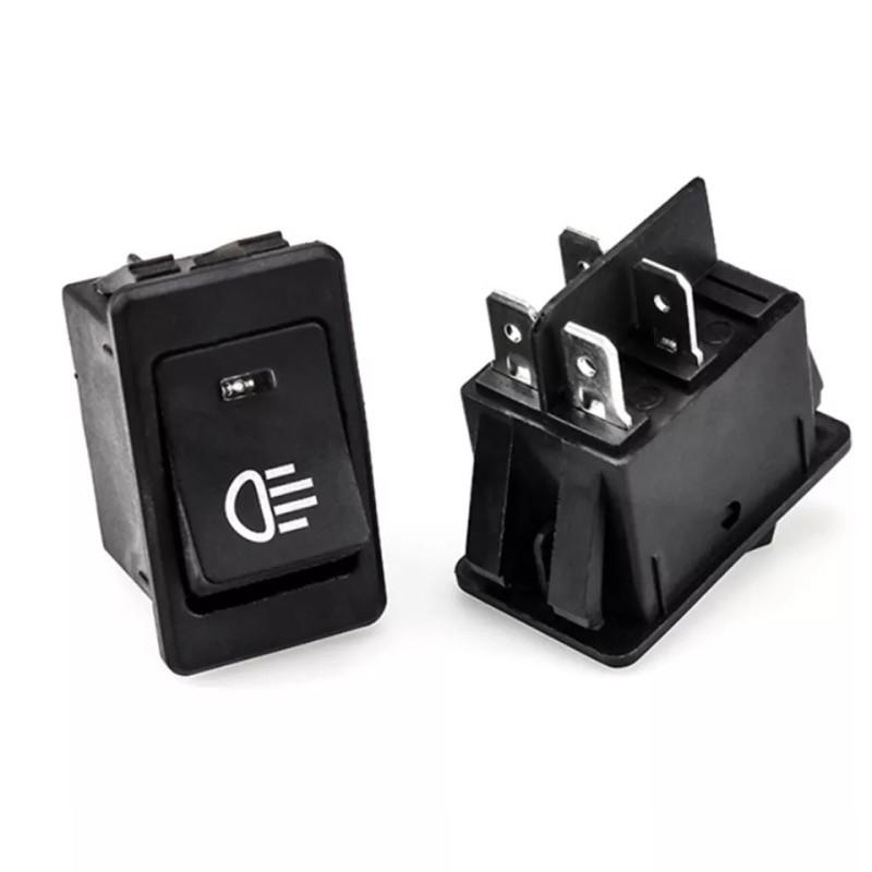 Car Light Rocker Switch ON-OFF Fog Lamp Switch 2 Position 4 Pins LED 12V 35A Switch Button Refitting Auto Interior Accessories