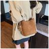 Suede Retro Matte Small Bag Women's 2025 New Fashion Simple Shoulder Messenger Bag Portable Bucket Bag