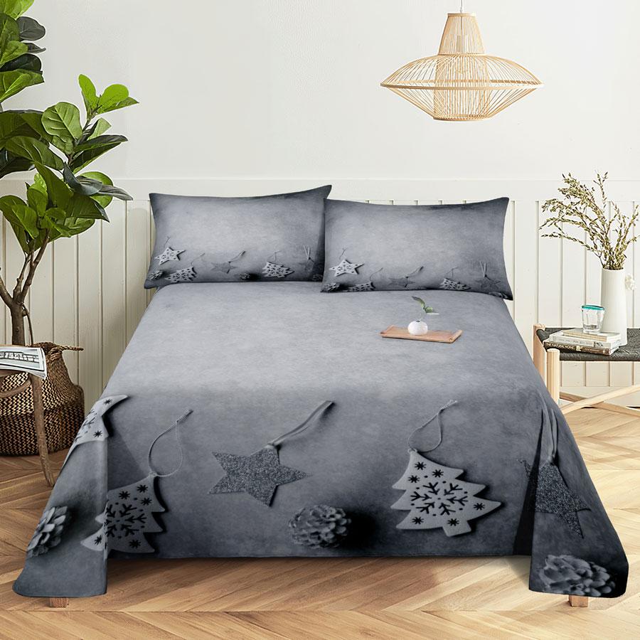 Julesengesett og putevar Sengetøy Laken Dynetrekk King Queen Size for enkeltdobbeltsenger 220x240 Twin Full Tynt Mykt