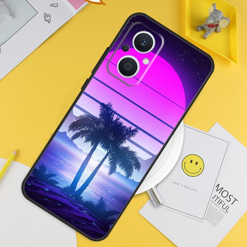 Retrowave Neon Palms Tree Case For OPPO Reno 4Z 5Z 2Z 8T 4 5 6 7 8 Lite 10 OPPO Find X2 Lite X3 Neo X5 X6 Pro Cover