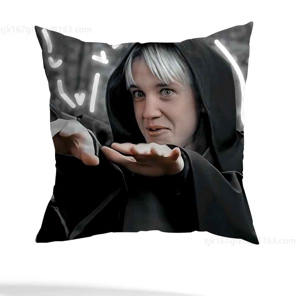 Actor D-Draco M-Malfoy Pillow Case Square Double-Sided Printing Short Plush Sofa Cushion Cover Bedroom Bedside Pillow
