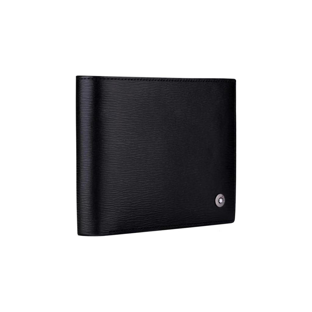 Montblanc Urban Elegance Series White Hexagonal Star Logo Foldable Wallet With Card Holder Men Wallet Black 101867