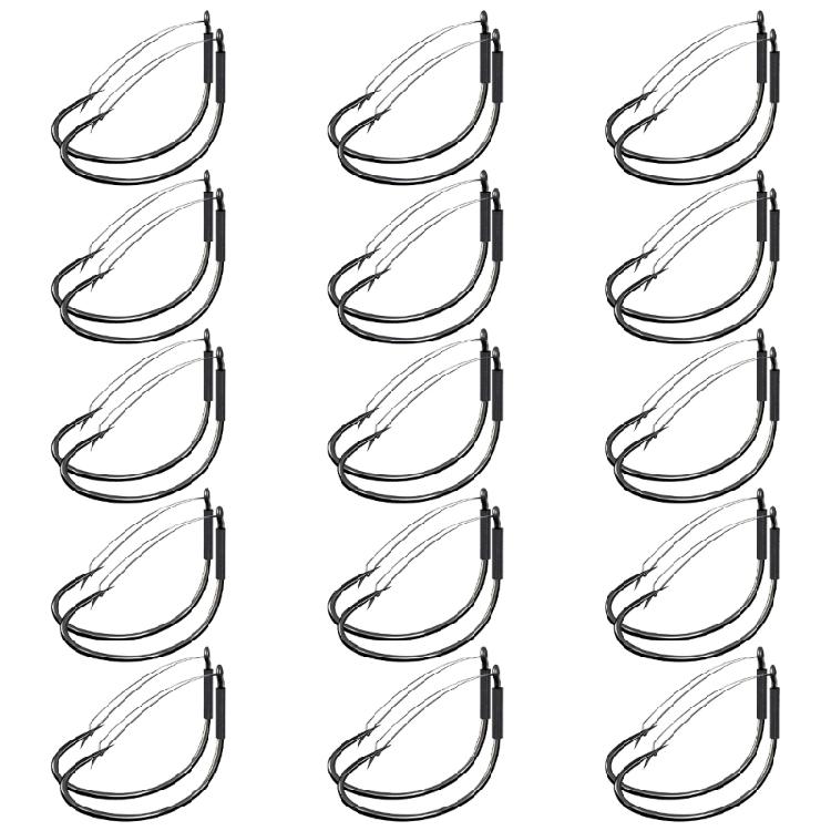 30Pcs Wide Gaps Wacky Hook Wacky Rig Fishing Hook Fish Hook for Wacky Rigging Lures with Guard S