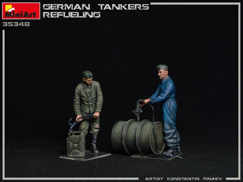 Miniart Scale German Refueling Tank of Includes 2 Drums and 4 Oil Plastic Model Kit MA35348 1/35 (Set 2, Cans)