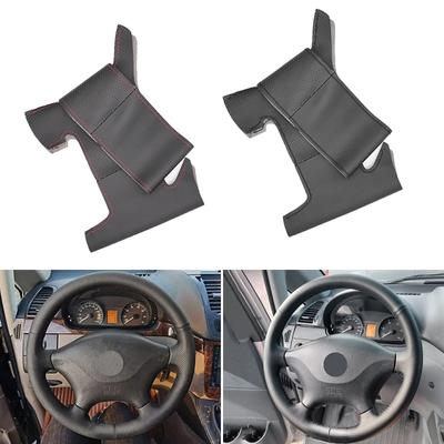 Capa de couro perfurada para volante de estilo automotivo costurada à mão para Mercedes Benz Vito 2010-2015 Viano W639 2006-2011