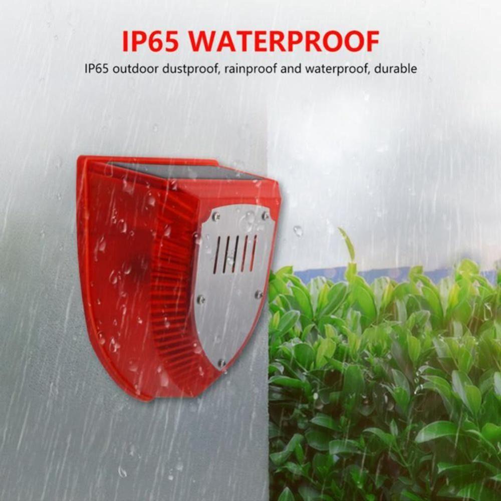 Waterproof Solar Alarm Multifunctional Security Alarm Siren Solar Lamps  Garden Protection