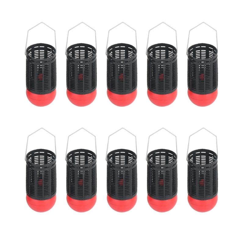 10Pcs Professional Lure Thrower Badminton Type Nesting Device Fishing Lure Basket Cage Fishing Tackle Accessories