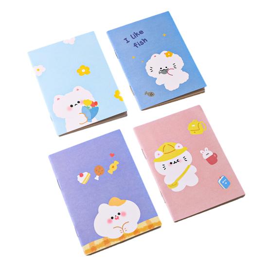 

4Pcs Cute Cartoon Notebook Set 64K Mini Notepad for Kids Students Smooth Paper Portable Smooth Ink Journal School Prizes And Party Favors 4pcs F