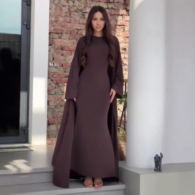 2025 Herbst Leichter Luxus Schlank geschnitten Zweiteiliges Langes Kleid Set