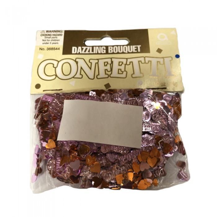 Amscan Dazzling Embossed Hearts Confetti One Size rose