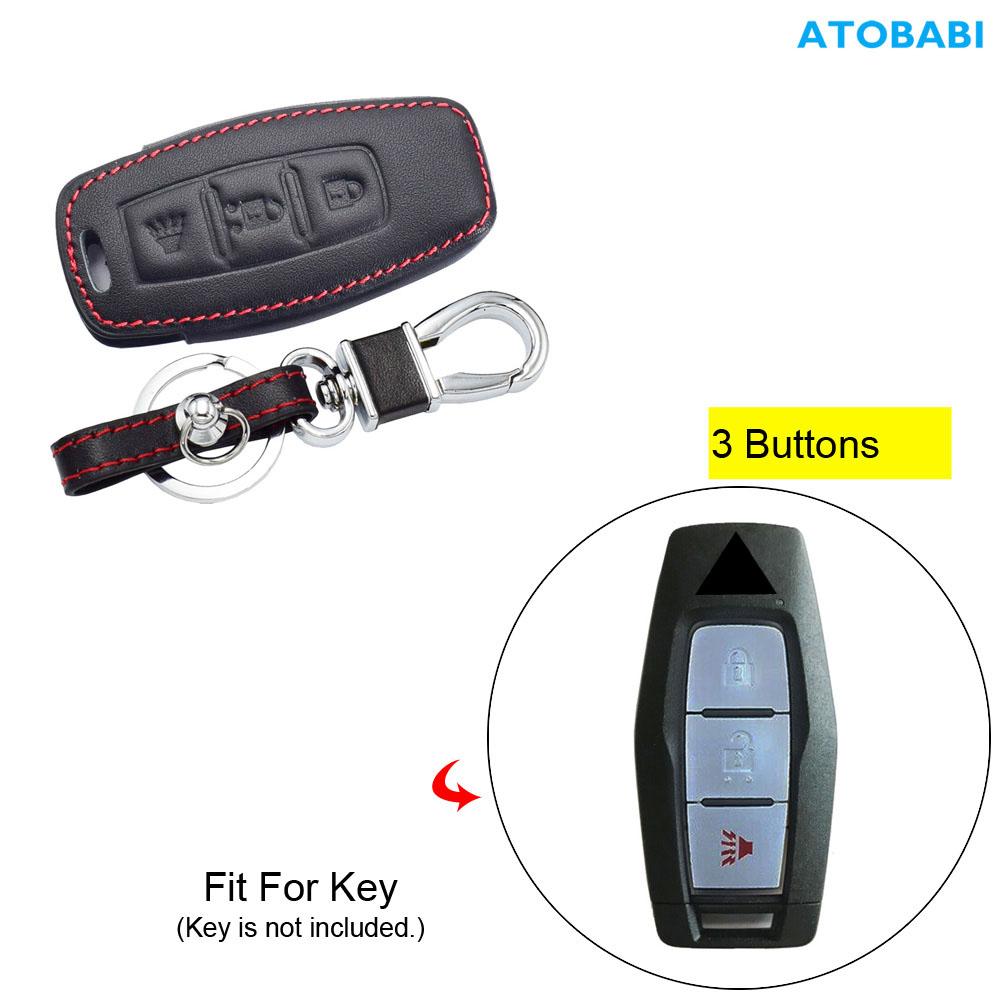 Leather Car Key Cover Smart Remote Control Fobs Shell Protector Case Auto Accessory For Mitsubishi Outlander Ek Series