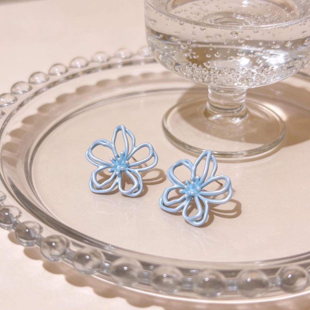 Orecchini a Fiocco in Vetro Blu Vintage - Ornamento dal Design Retrò