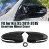 2PCS Glossy Black Rearview Side Mirror Cover Caps For Kia Optima K5 2011-2015