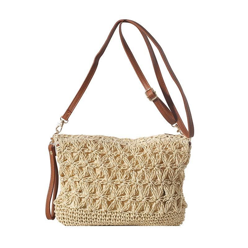 New Straw Bag Shoulder Messenger Bag Handwoven Bag Large Capacity Small Square Bag Beach Bag Women's Handbag