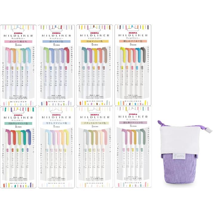 Двусторонний креативный набор хайлайтеров из 40 цветов, оригинальный пенал (фиолетовый) фиолетовый