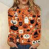 Moda Donna Casual Halloween Stampato Girocollo Manica Lunga Pullover Top