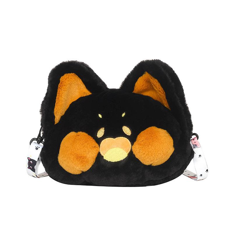

New plush bag bear cute children s shoulder messenger plush bag large capacity sweet Japanese doll messenger bag чорний