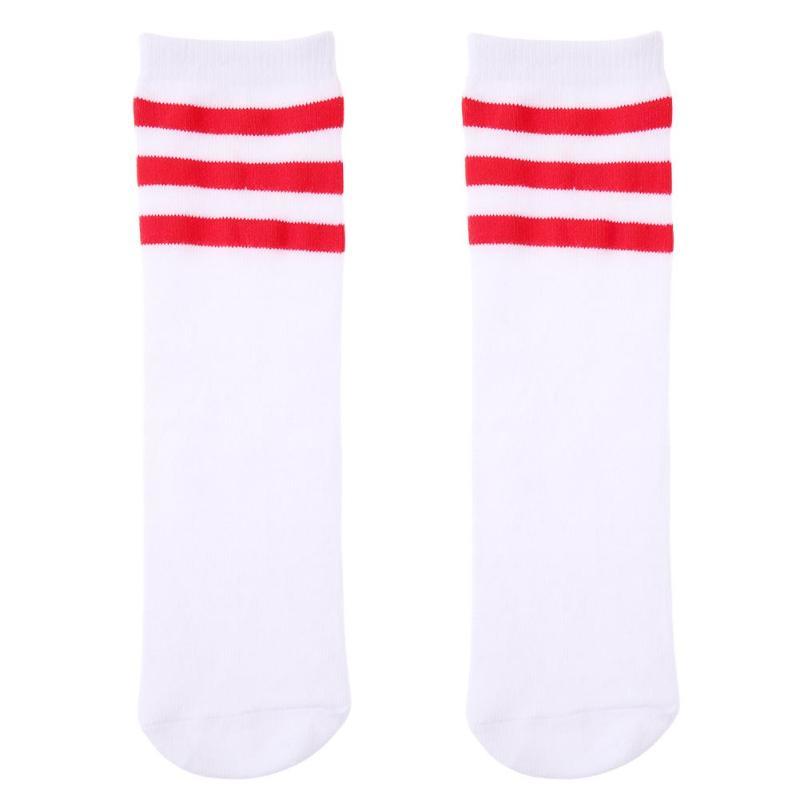 TININNA 4 Pairs Stripe Thicken Knee High Socks Cotton Football Socks for Kids Children Girls Boys 4-5 Years Old