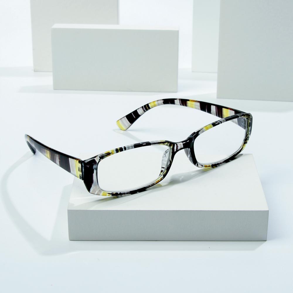 Portable Print Stripe Vision Care Presbyopic Eyewear Reading Glasses Retro Frame Diopter Eyeglasses