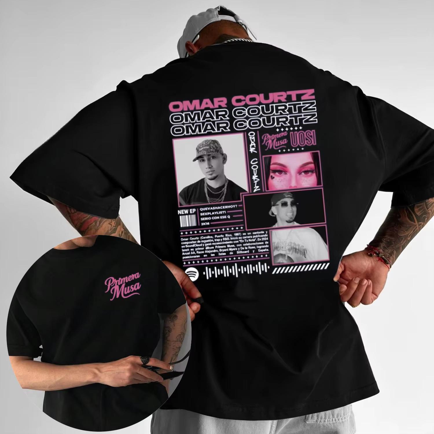 2025 Omar Courtz Primera Musa Album Tour Merch Tshirt Mens Summer Harajuku Hiphop Punk Cotton Tshirt Oversized Tshirt Y2k S