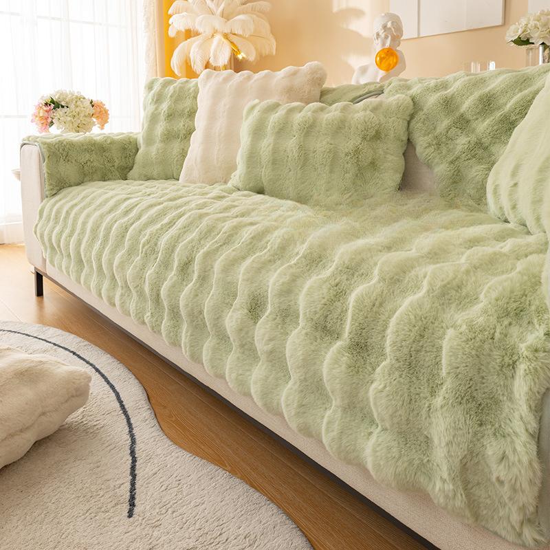 Sofa Cushion Winter Thickened Fleece Cushion Non-Slip Leather Sofa Cover Cover Cloth