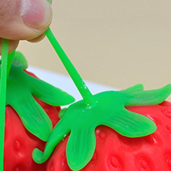 Decompression Toy Soft Comfortable Touch TPR Rubber Strawberry Stress Fidget Toy for Child