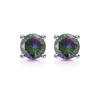 1 Carat Silver-plated S925 Stud Earrings, Four-claw Colored Diamond Earrings, Light Luxury Earrings 2026.