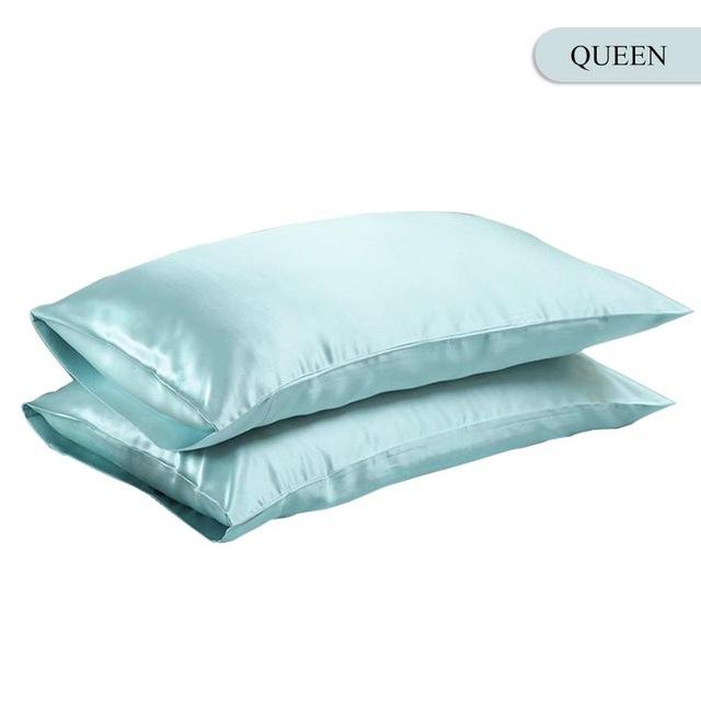 Queen/KING Seidiger Satin-Kissenbezug, Bettwäsche, Kissenbezug, glatt, für Zuhause, Weiß, Schwarz, Grau, Himmelblau, Rosa, Splitter white